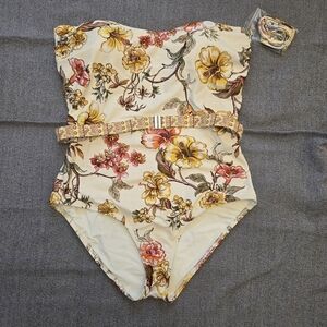 ONSHORE Altona Golden Floral Belted One Piece Swimsuit Size US 16